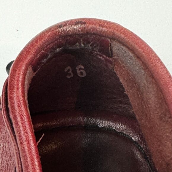 Tod's Ferrari Red Leather Driving Moccasins Size 6 / EU 36 Made in Italy Classic - Picture 13 of 13